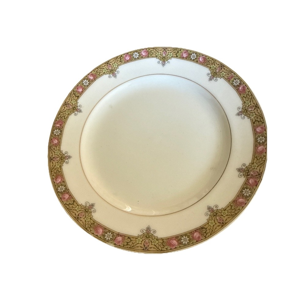 Art Deco Limoges Bread Plates 6" A Lanternier & Co Set Of 8 Rose Pattern